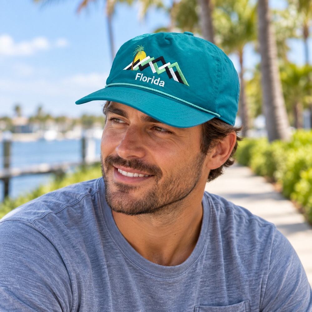 1990s Vintage/Retro ‘Florida’ Nylon 80’s Snapback/Hat one size fits all